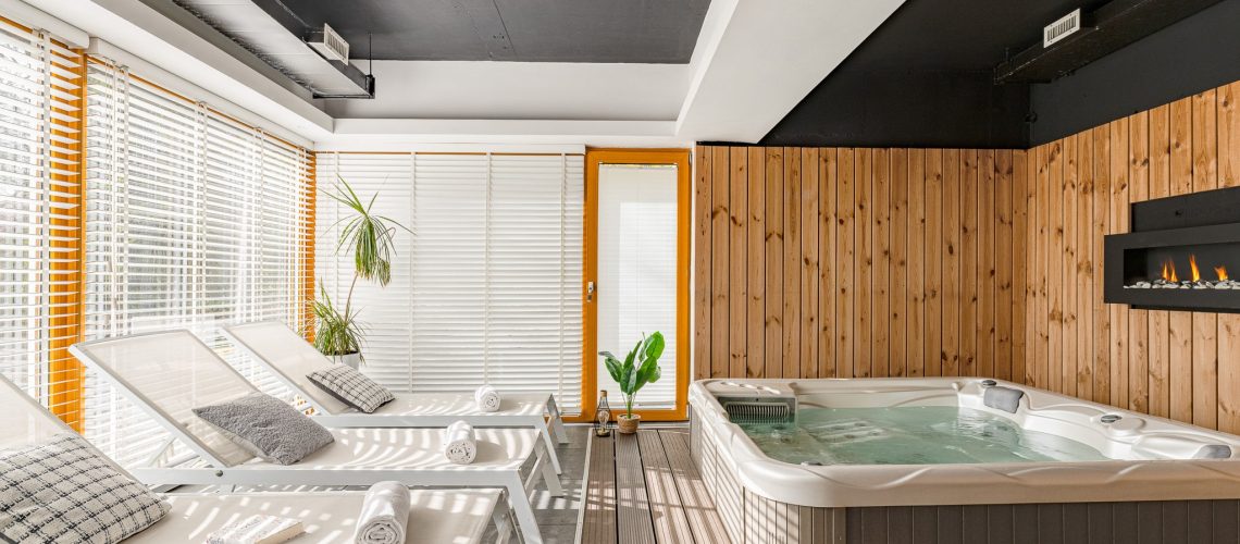 fotografia apartamentów na wynajem Beskidy widok na saunę